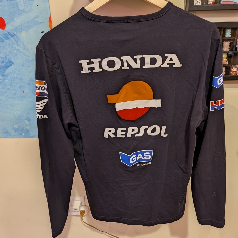 GAS Honda Repsol Racing Long Sleeve T-Shirt - Vintage Style, Size M - Picture 2 of 8